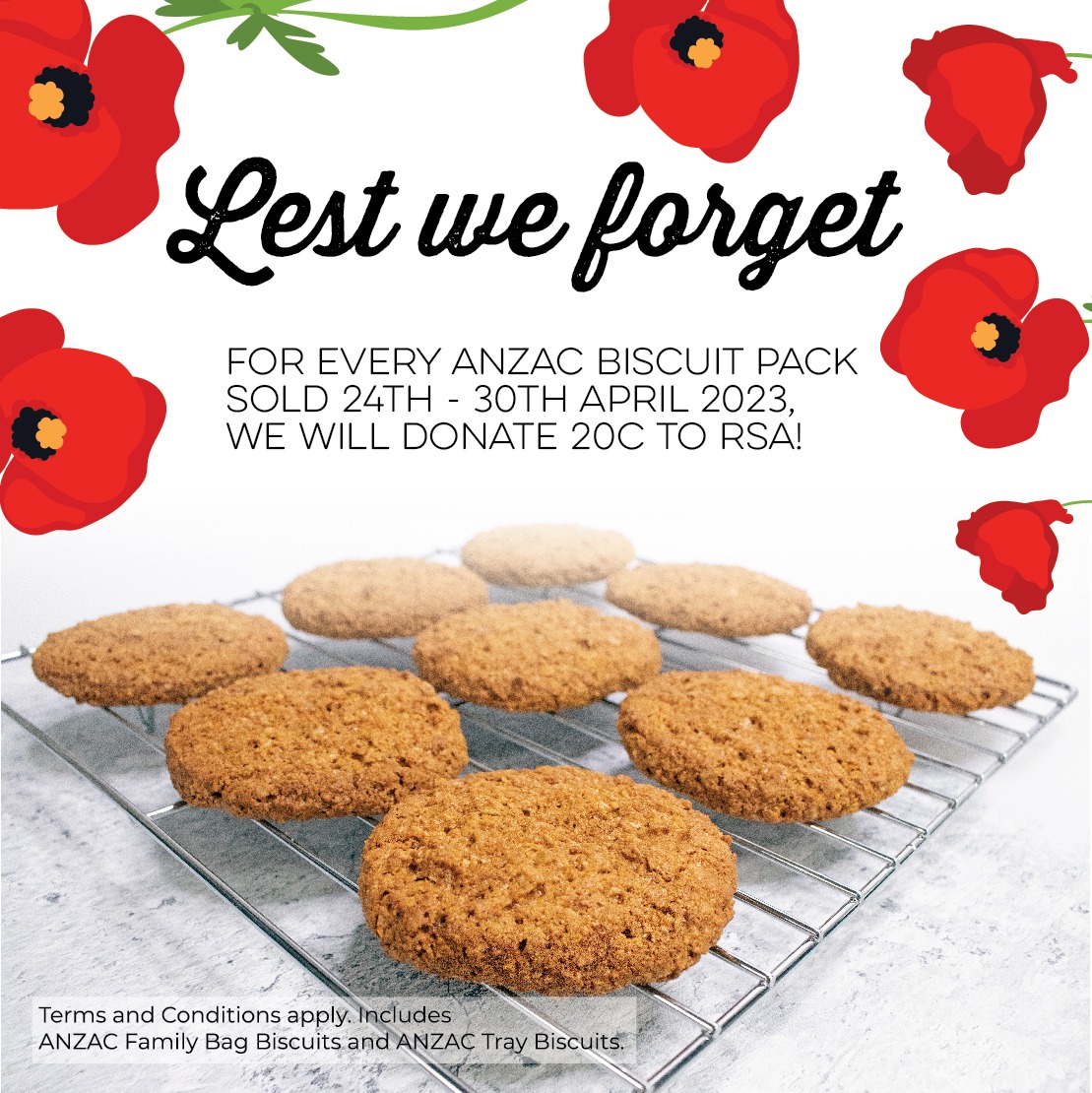 ANZAC Biscuit Promotion Coupland's Bakeries