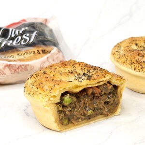 lamb kumara mint pie